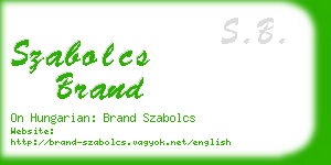 szabolcs brand business card